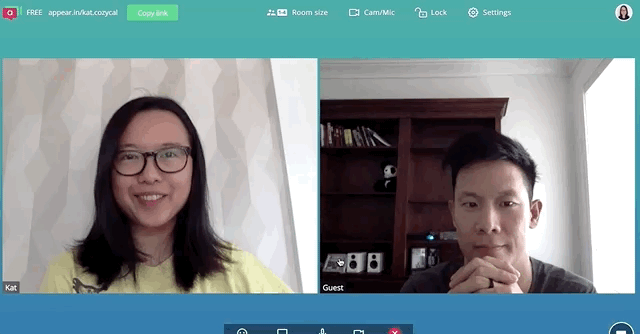 CozyCal appear.in conference call