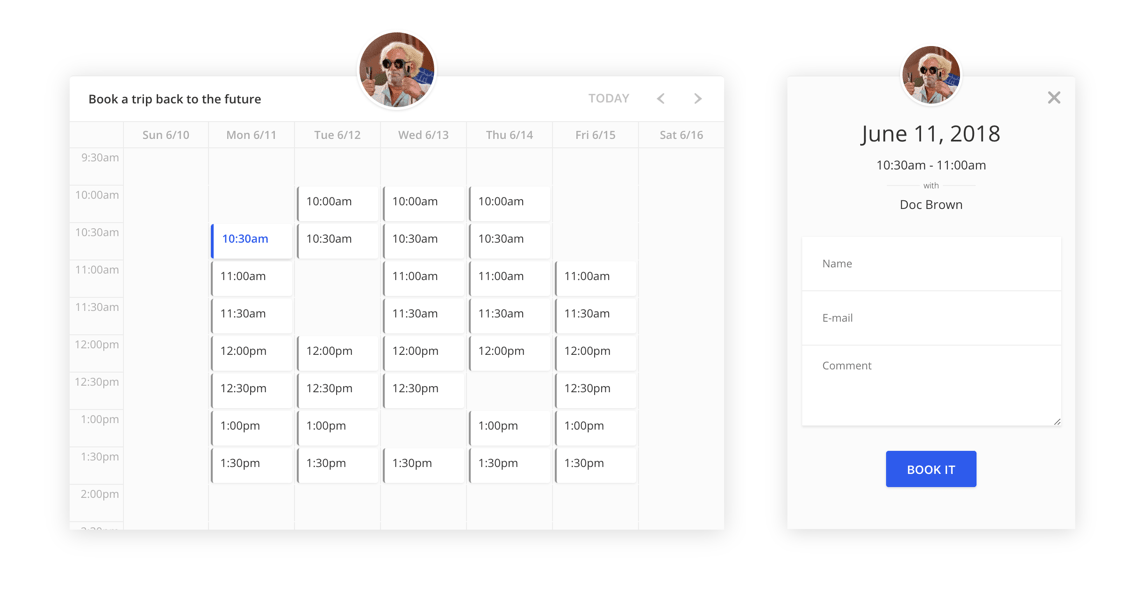 Timekit scheduling app