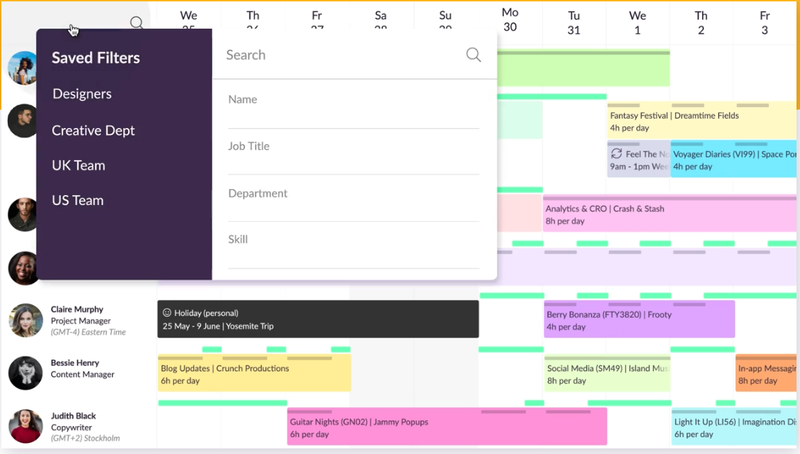 Resource Guru is a simple resource management software