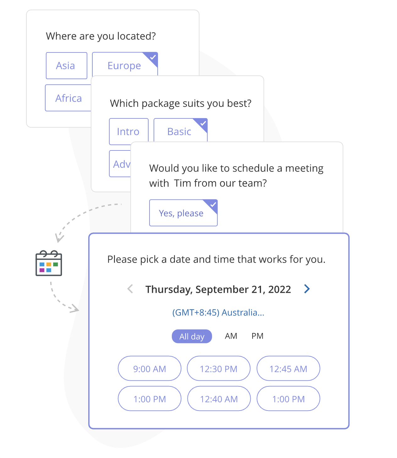 OnceHub's appointment scheduling page