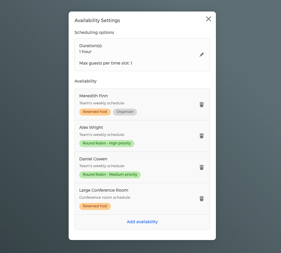 Booking with round Robin assignments and priorities using CozyCal