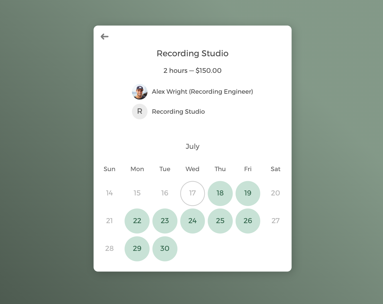 You can combine both studio and personnel booking by pooling multiple schedules