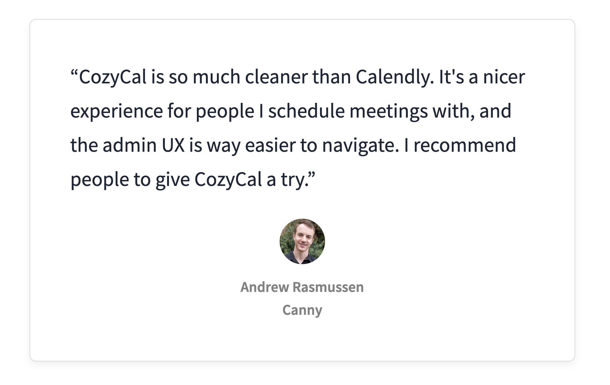 CozyCal testimonial