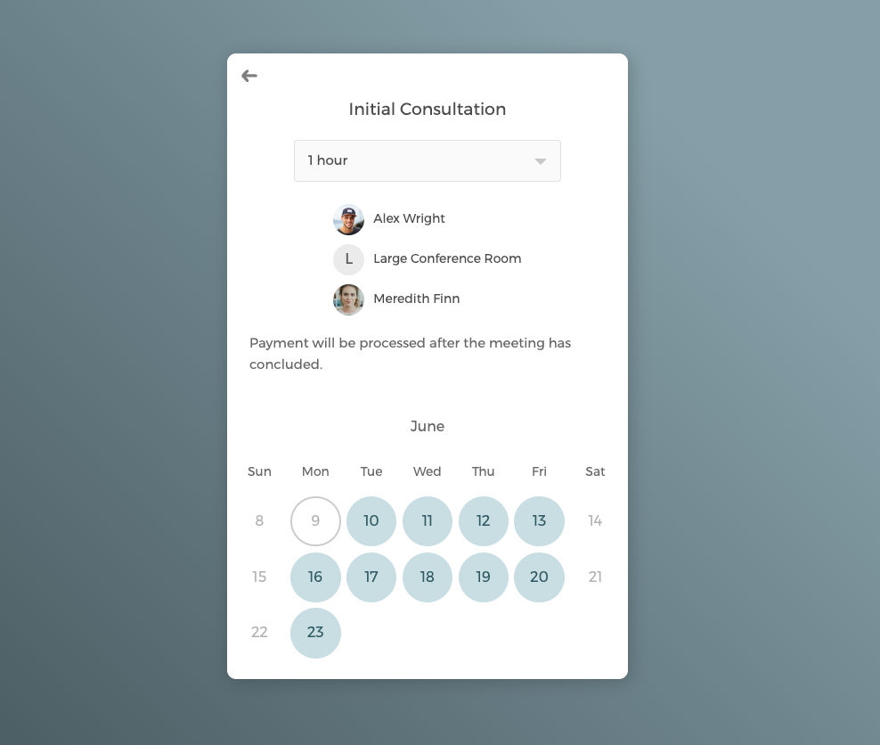 CozyCal supports hybrid appointment and room booking
