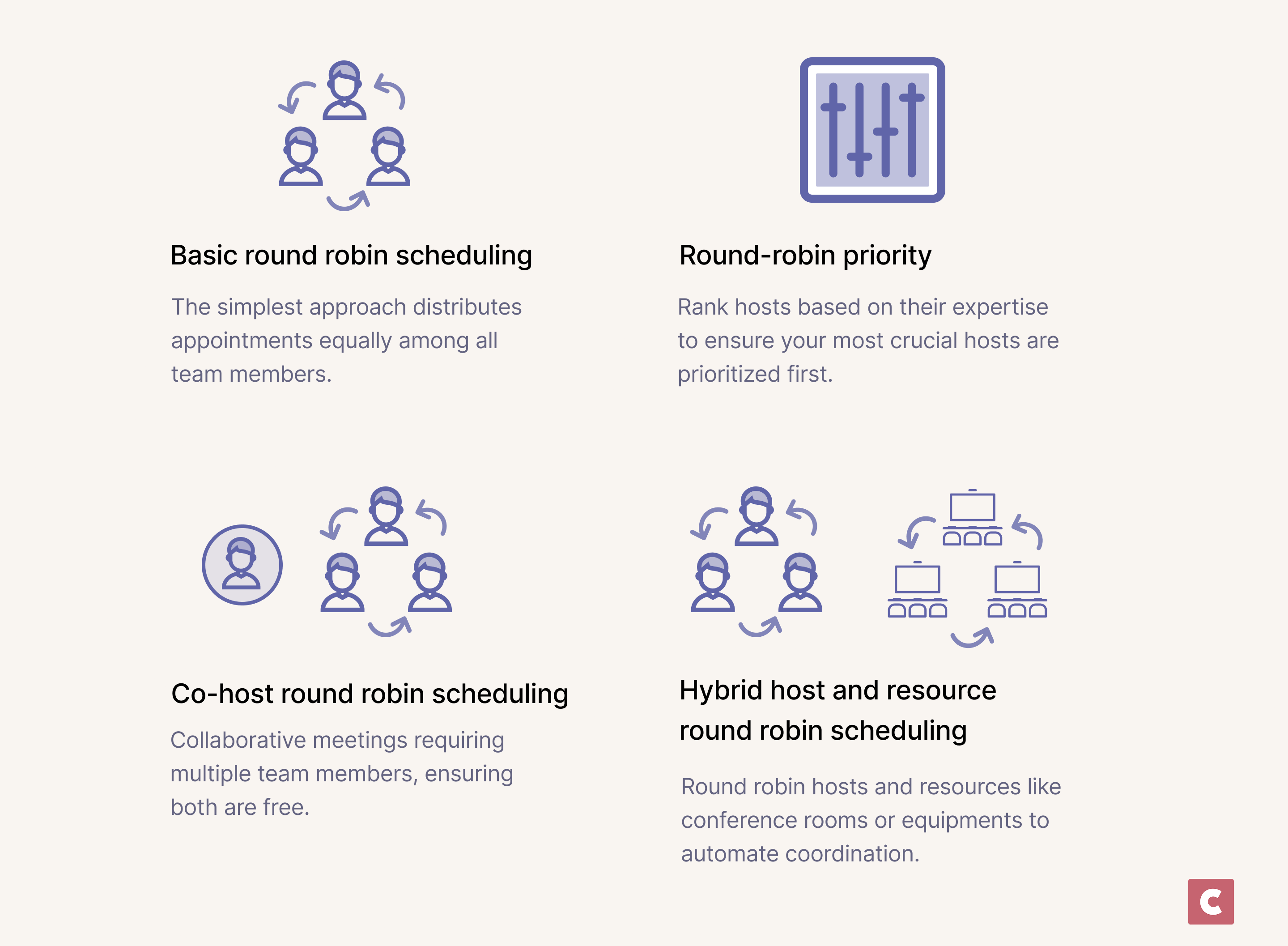 CozyCal supports complex team scheduling