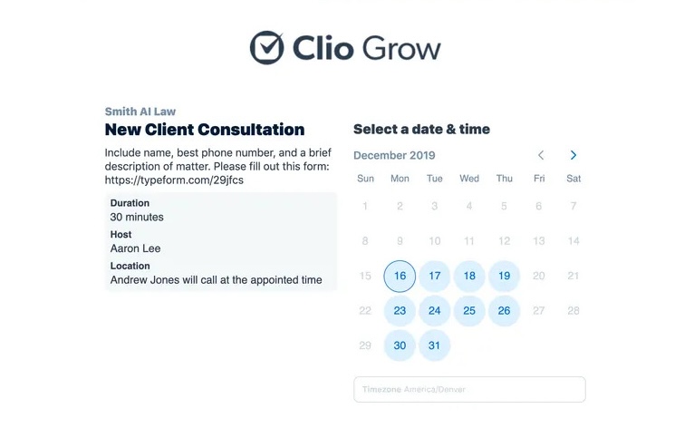 Clio Grow scheduler