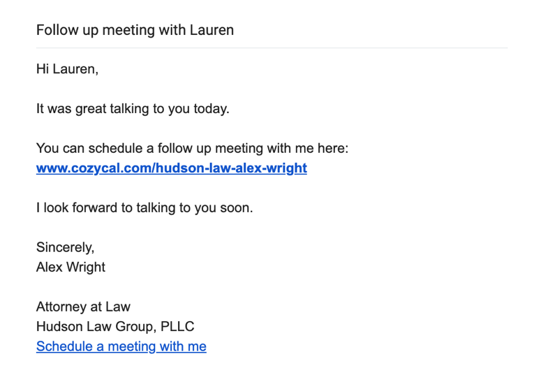 Sharable booking page link